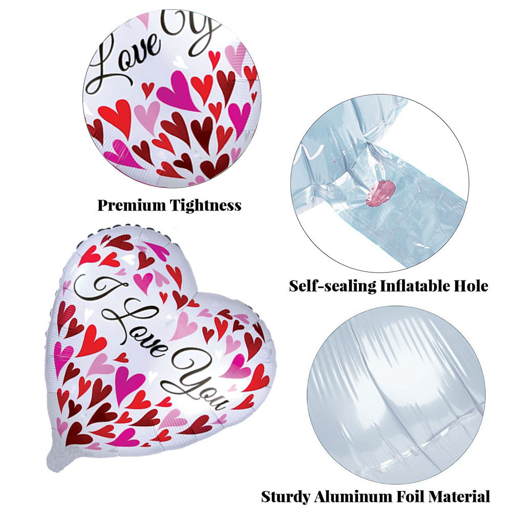 Heart Shaped Foil Balloons For Valentine's Day