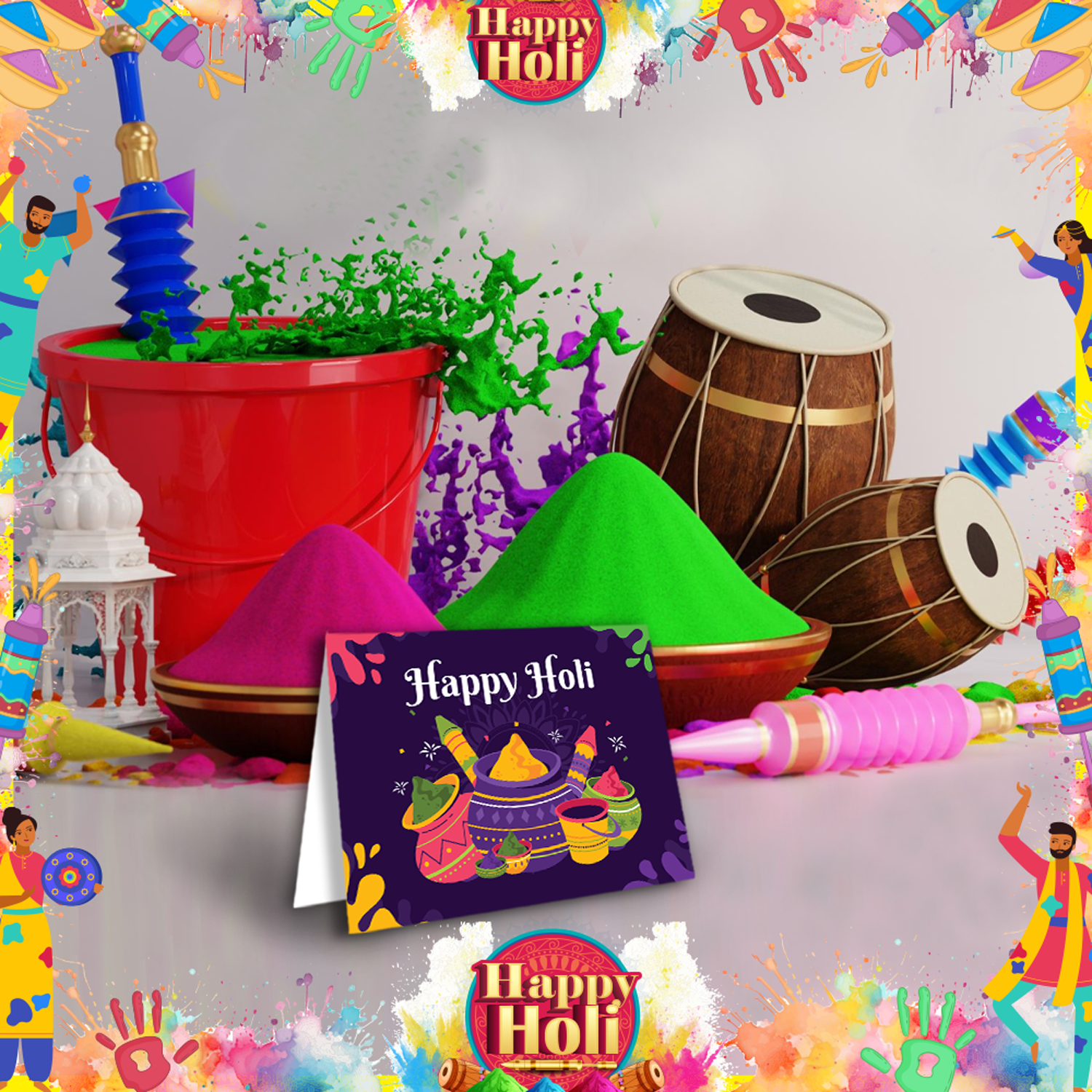 Tent cards for Holi