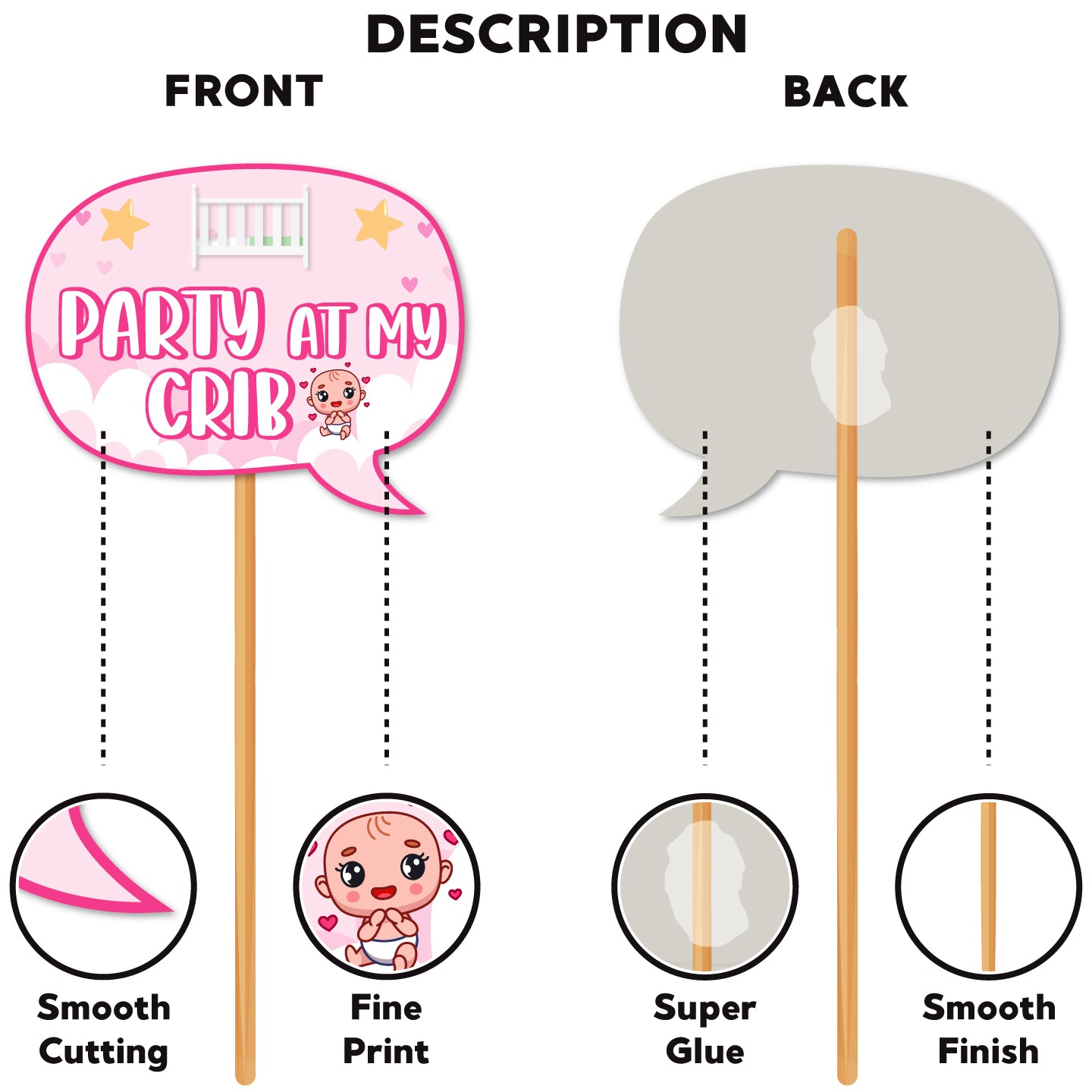 Photobooth Props For Girl's Naming Ceremony