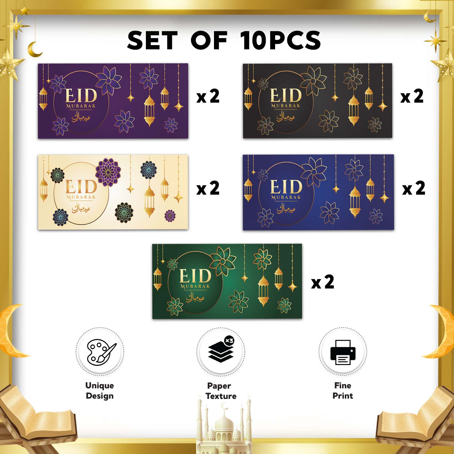 Eidi Envelopes For Eid (Multicolor)