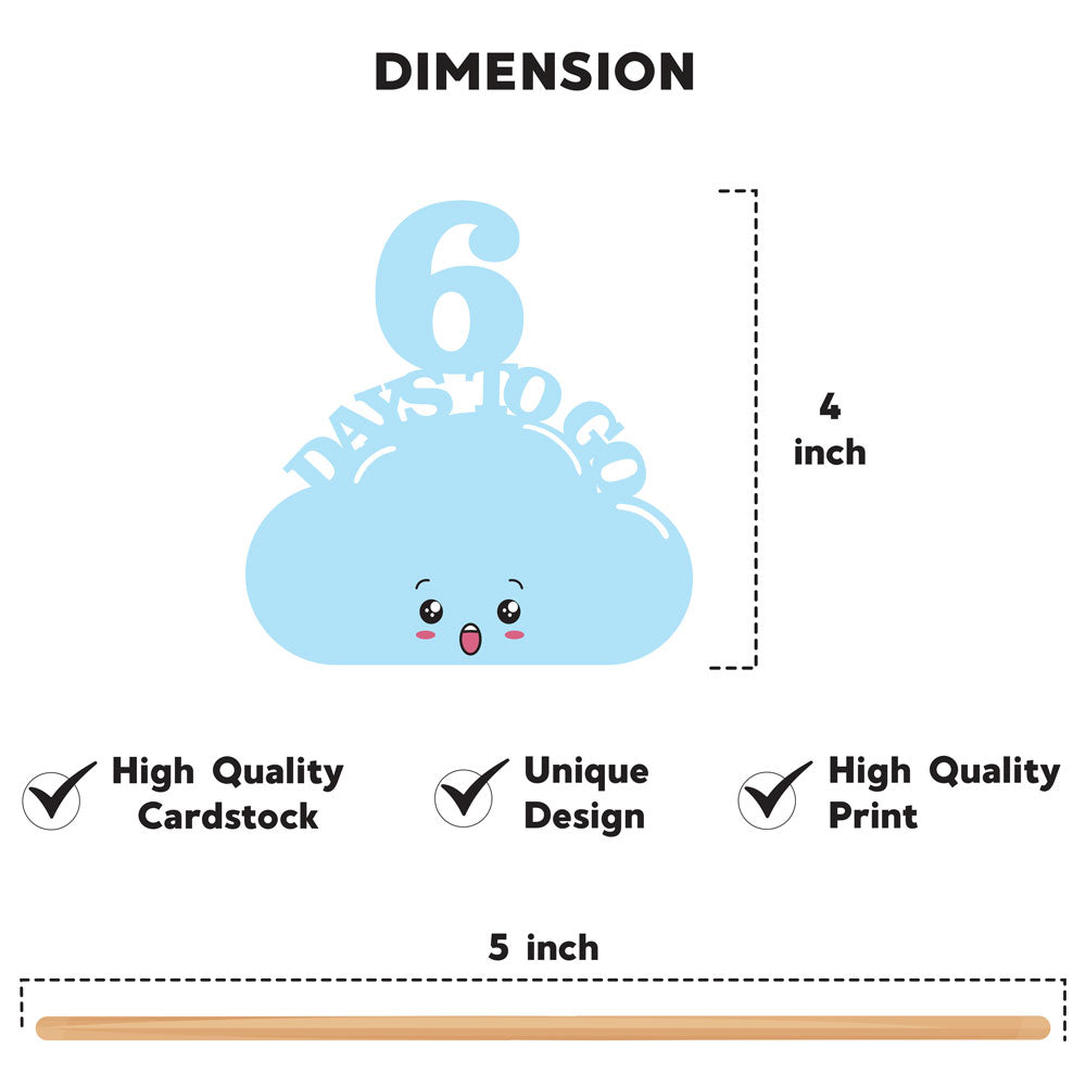 Cloud Theme Countdown Props of 1-10 Days To Go