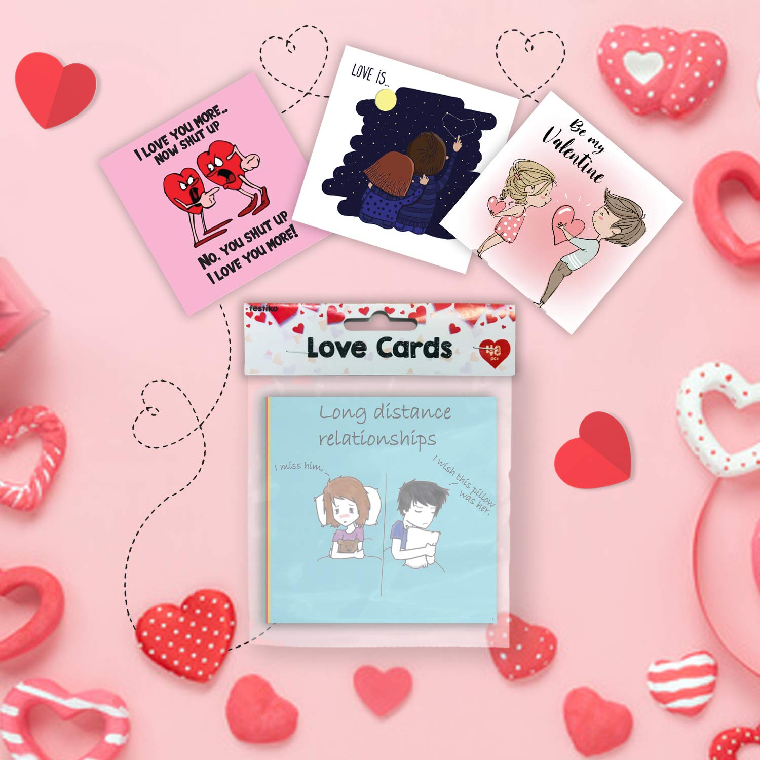 Romantic Love Notes Greeting Cards for Valentine's Day