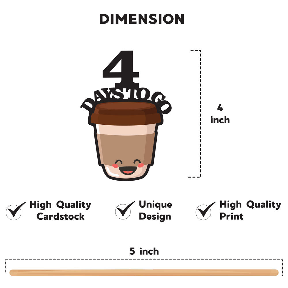 Coffee Latte Countdown Props of 1-10 Days To Go