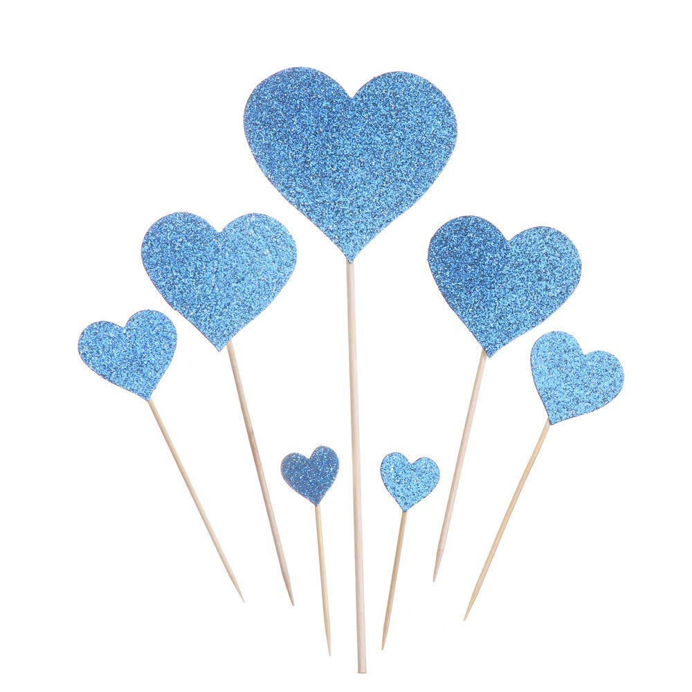 Heart Shaped Glitter Cupcake Toppers