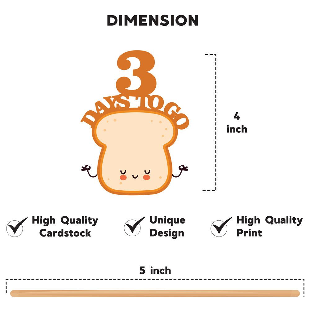 Bread Theme Countdown Props of 1-10 Days To Go