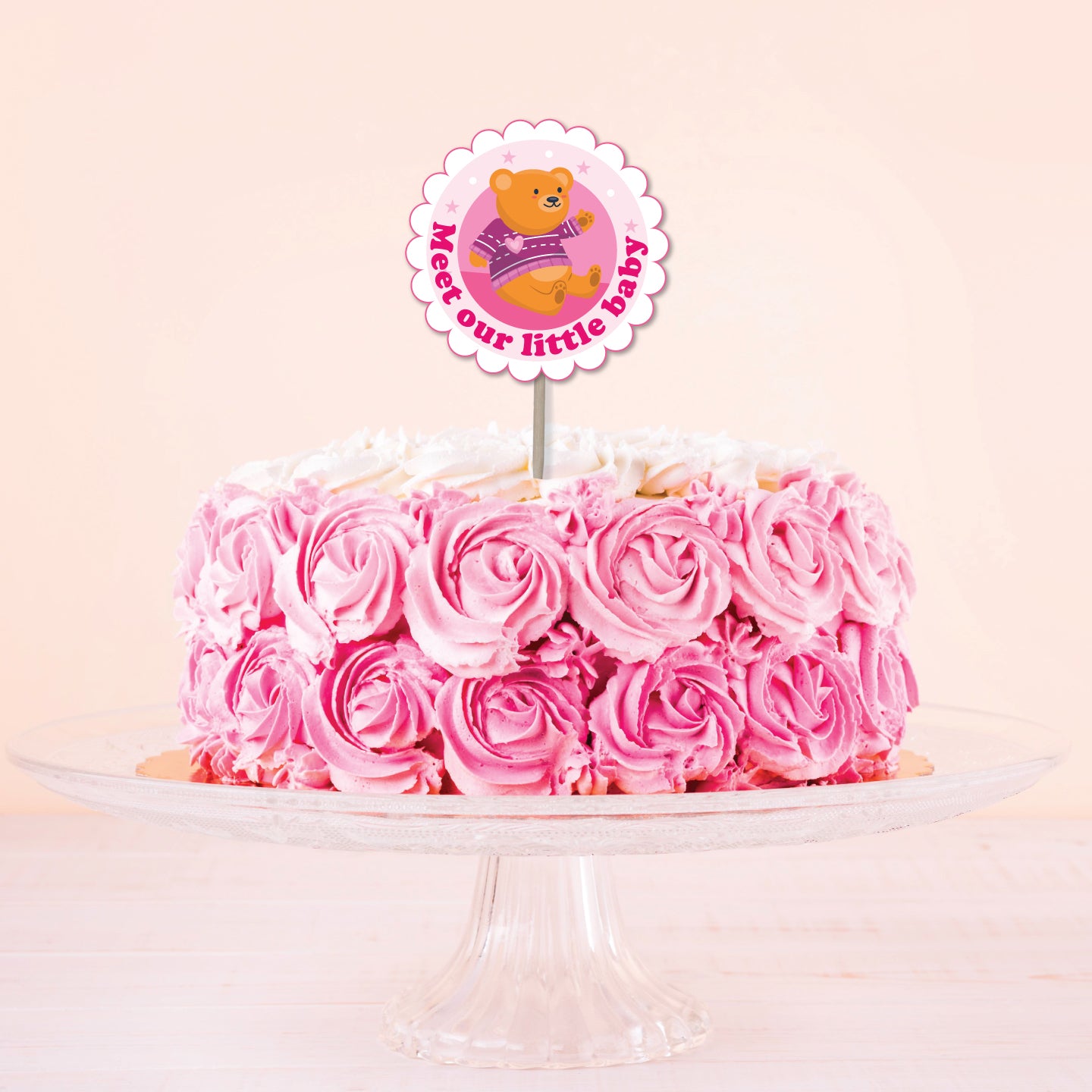 Pink Naming Ceremony Cake Topper