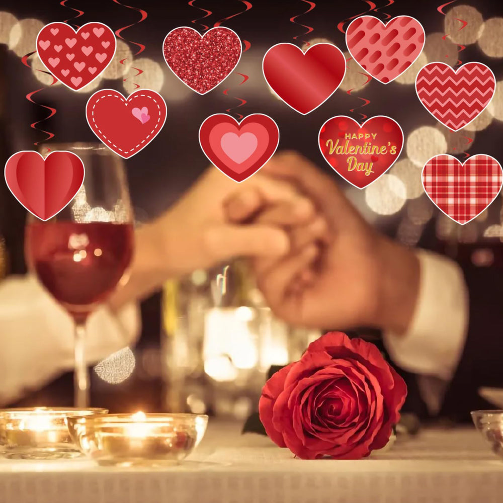 Valentine's Red Heart Swirls