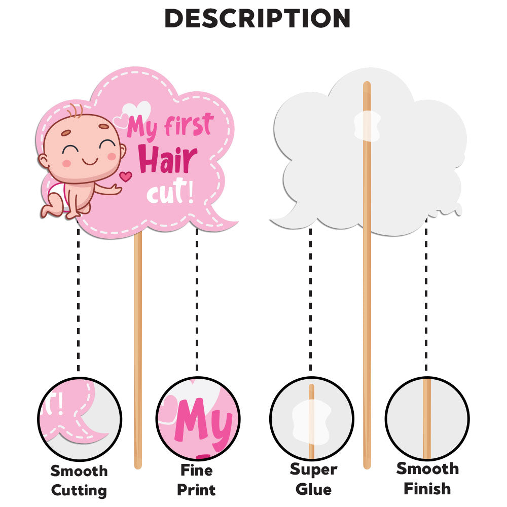 Photobooth Props For Girl's First Haircut/Mundan