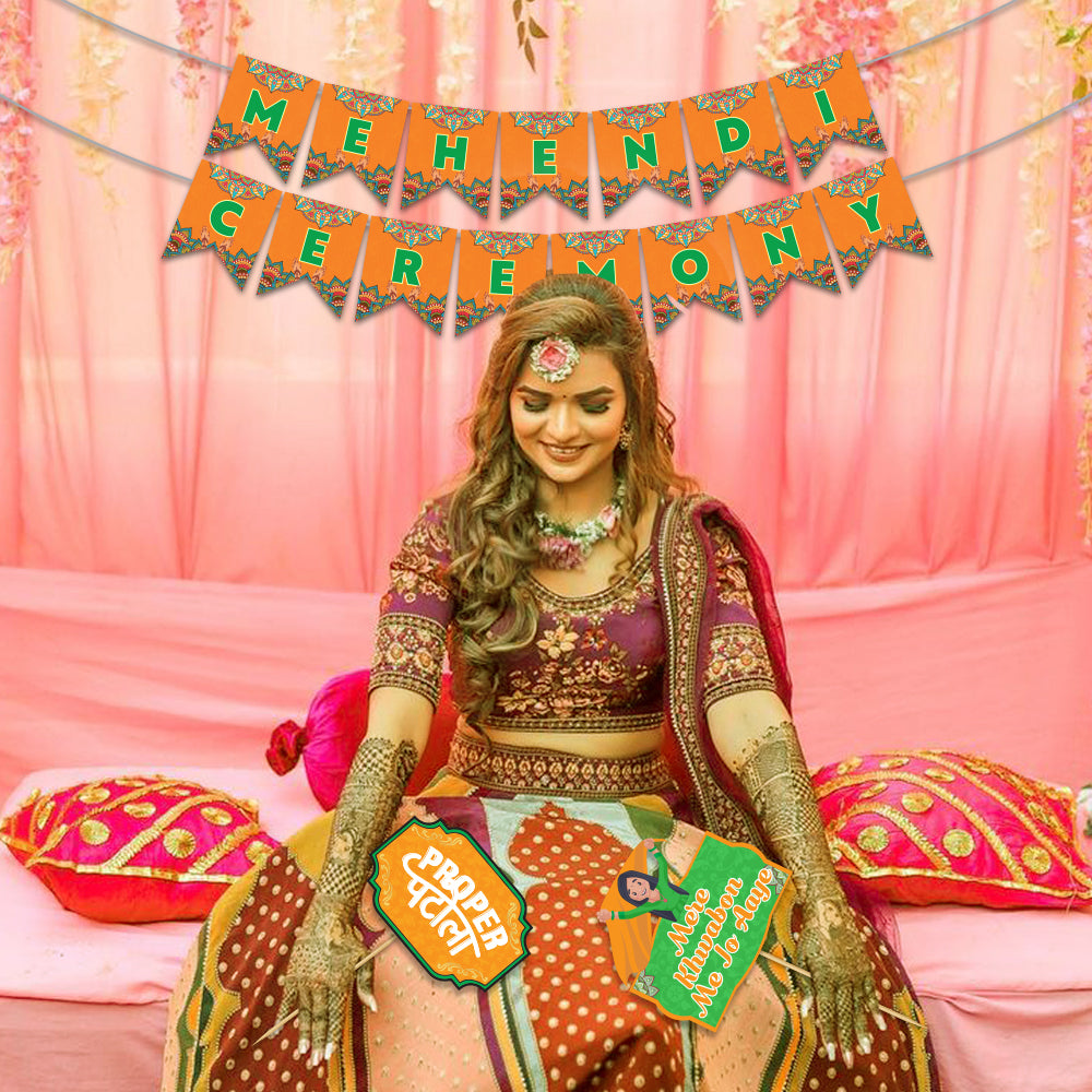 Mehendi Ceremony Combo (Banner + Props)