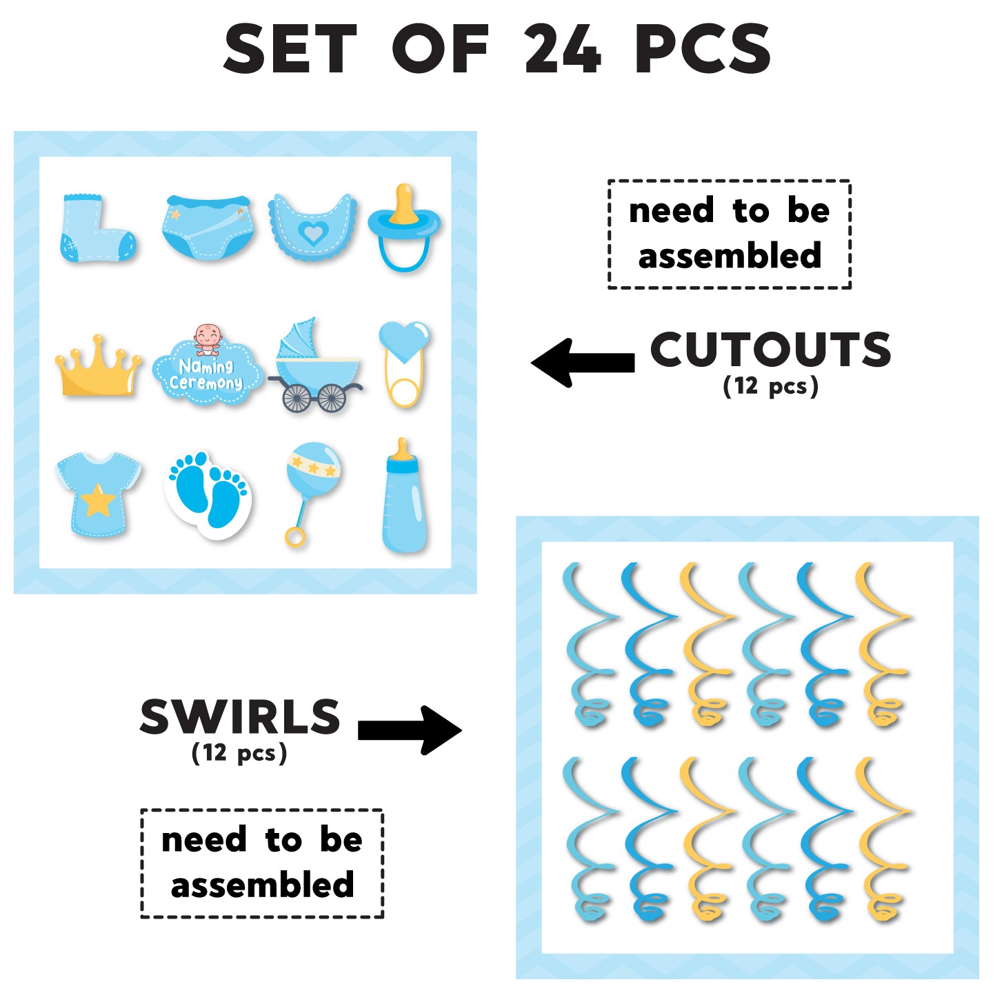 Naming Ceremony Swirls for boys