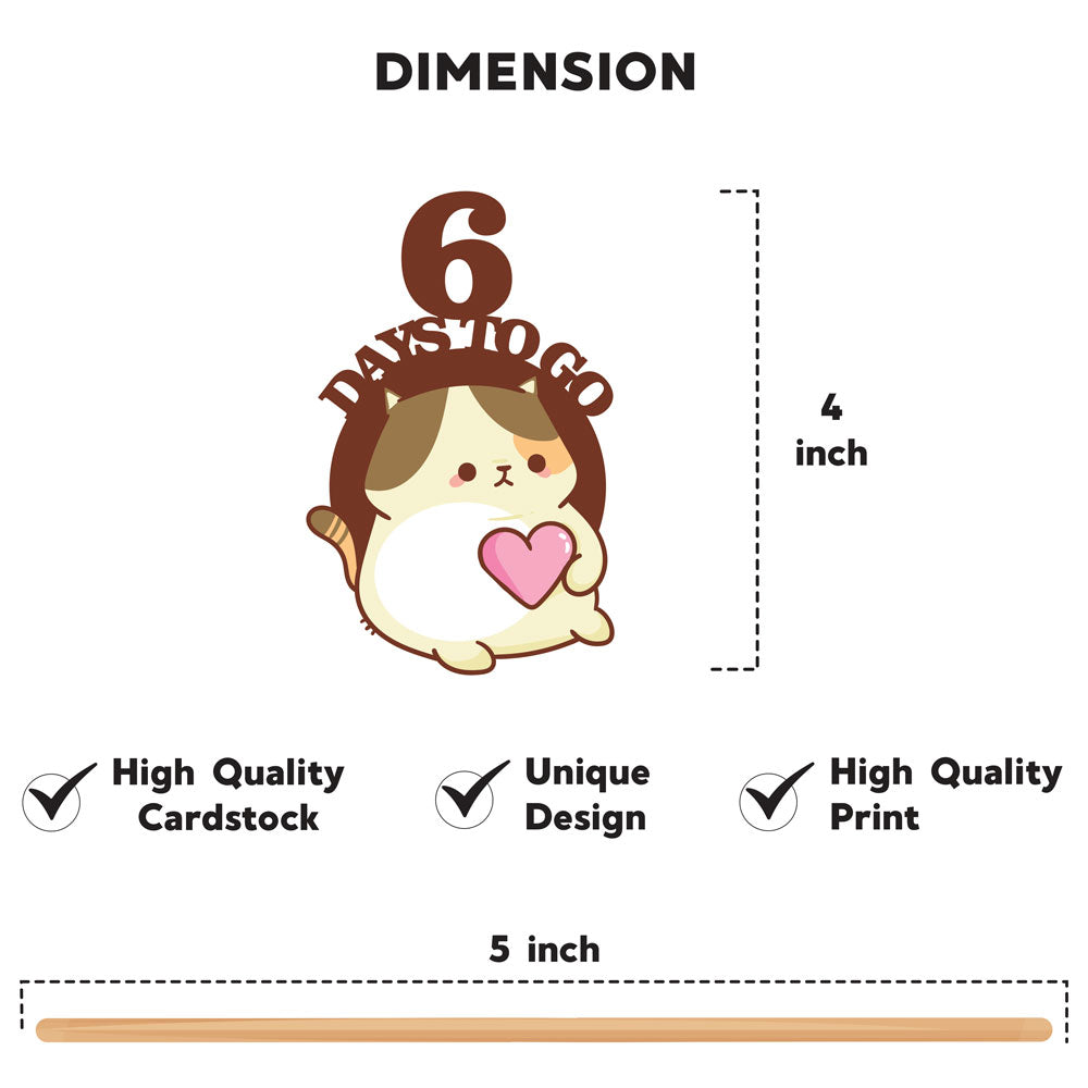 Cute Cat Countdown Props of 1-10 Days To Go