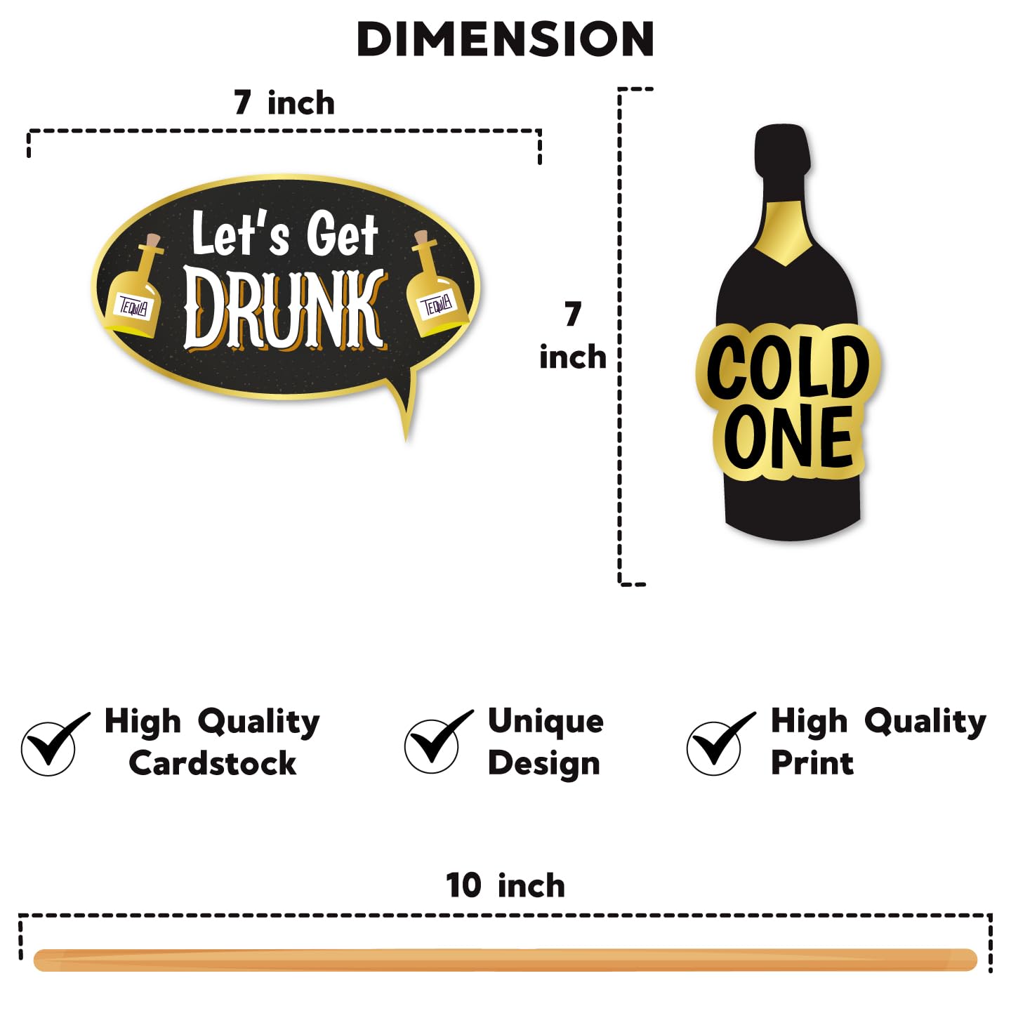 Black Gold Theme Groom To Be Photobooth Props