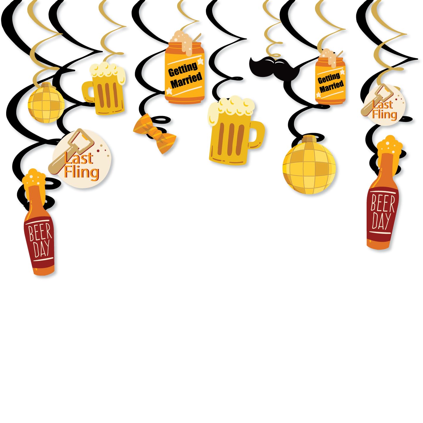 Beer Theme Groom To Be Hanging Swirls