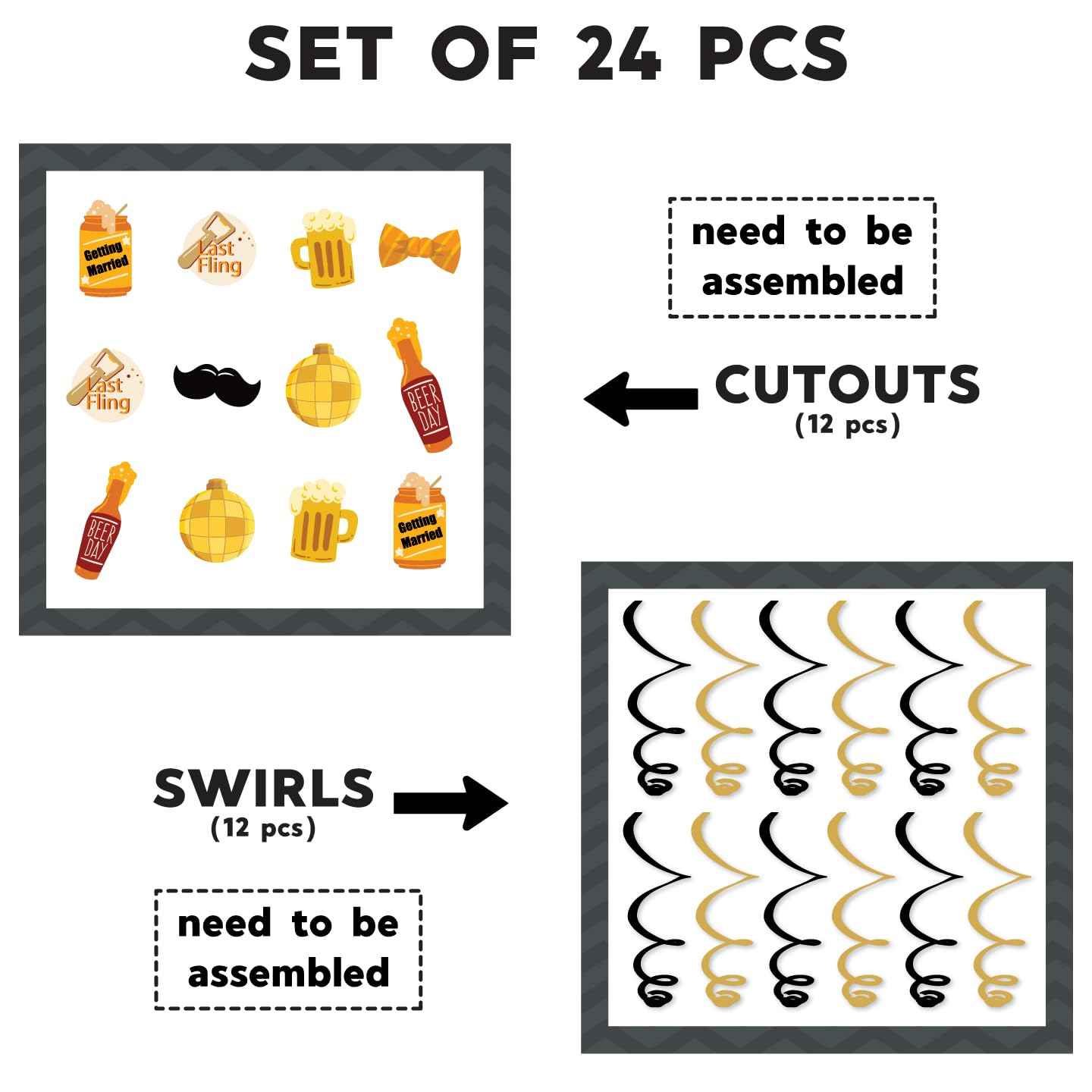 Beer Theme Groom To Be Hanging Swirls