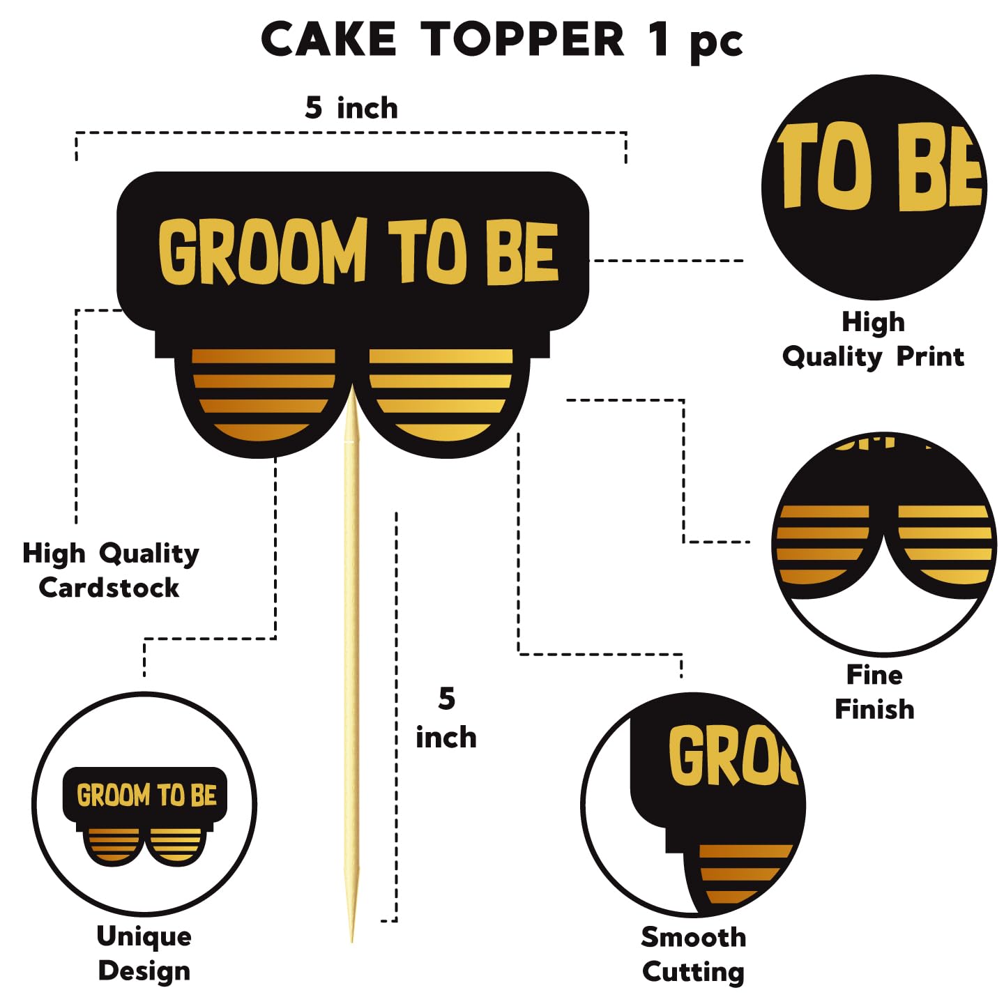 Groom To Be Cake & Cupcake Toppers