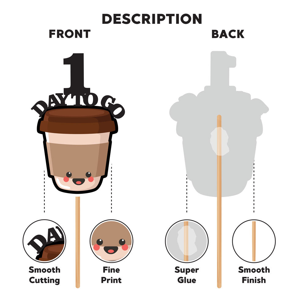 Coffee Latte Countdown Props of 1-10 Days To Go