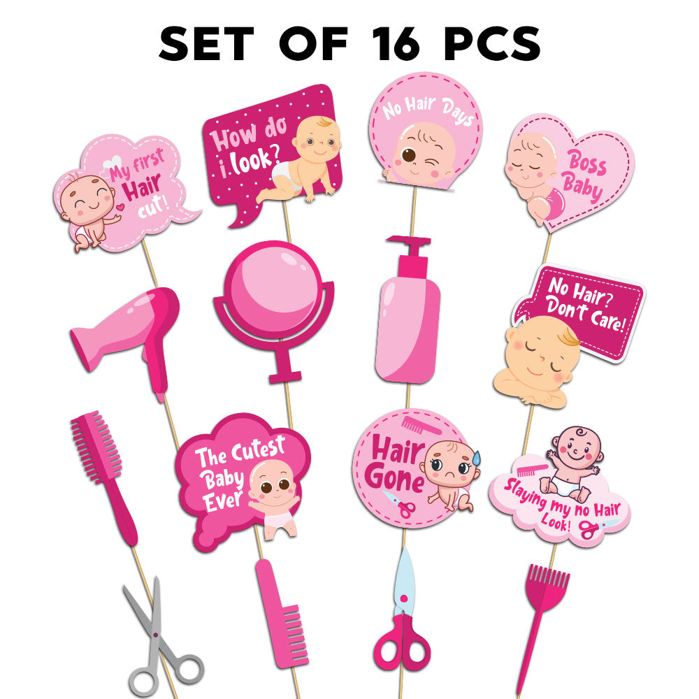 Photobooth Props For Girl's First Haircut/Mundan
