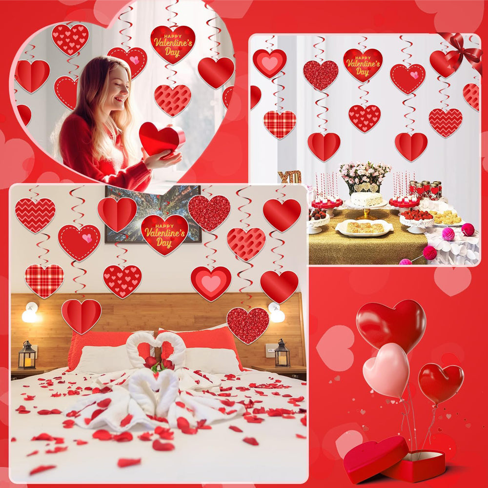 Valentine's Red Heart Swirls