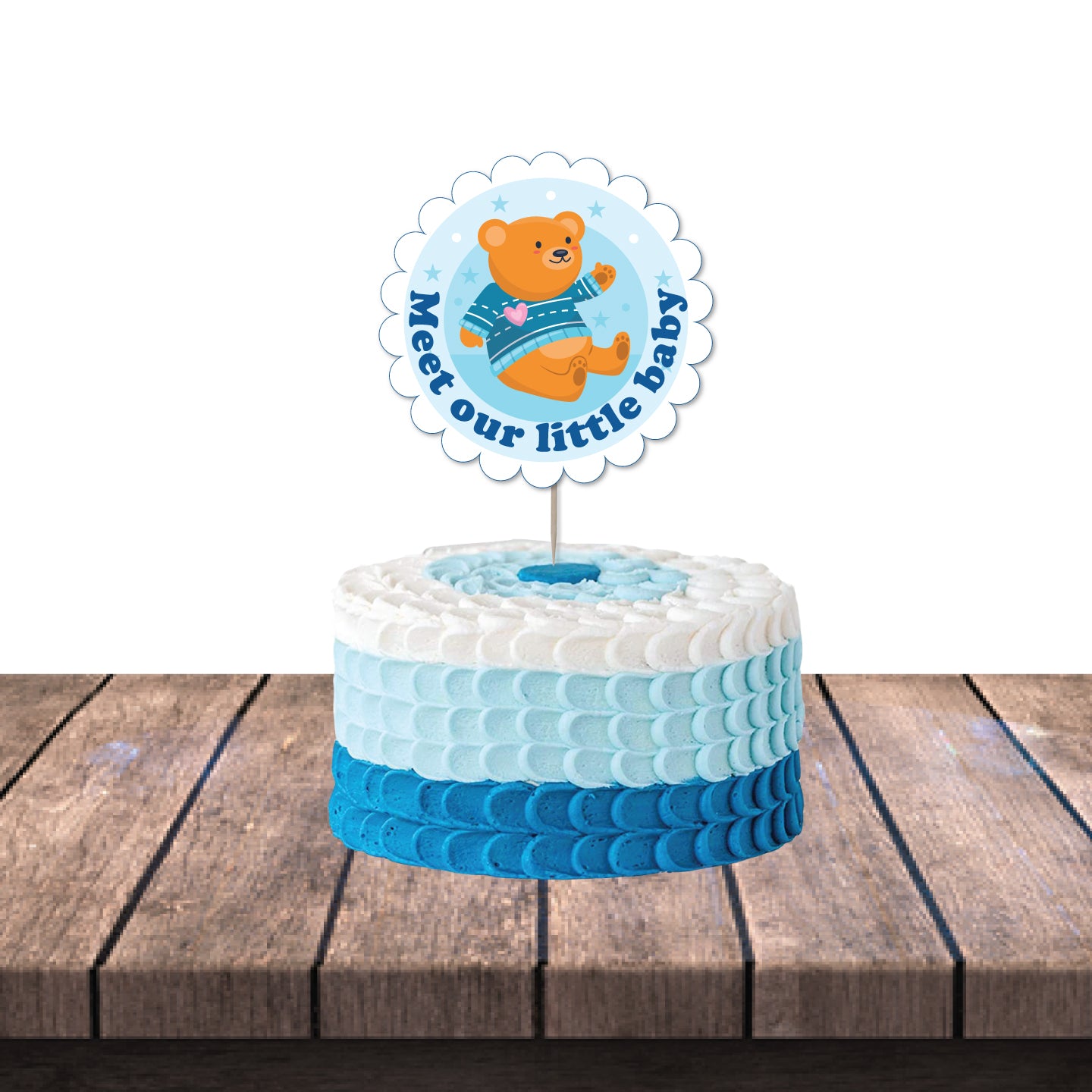 Blue Naming Ceremony Cake Topper