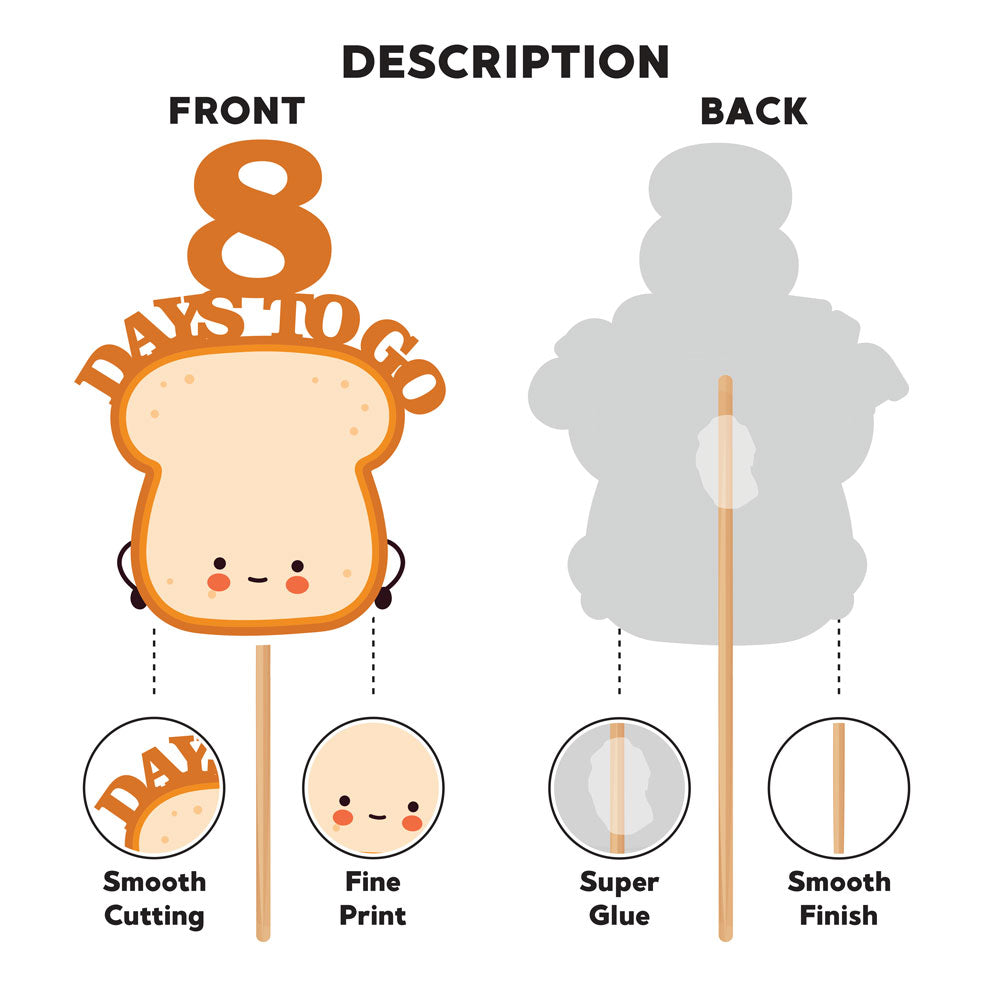 Bread Theme Countdown Props of 1-10 Days To Go