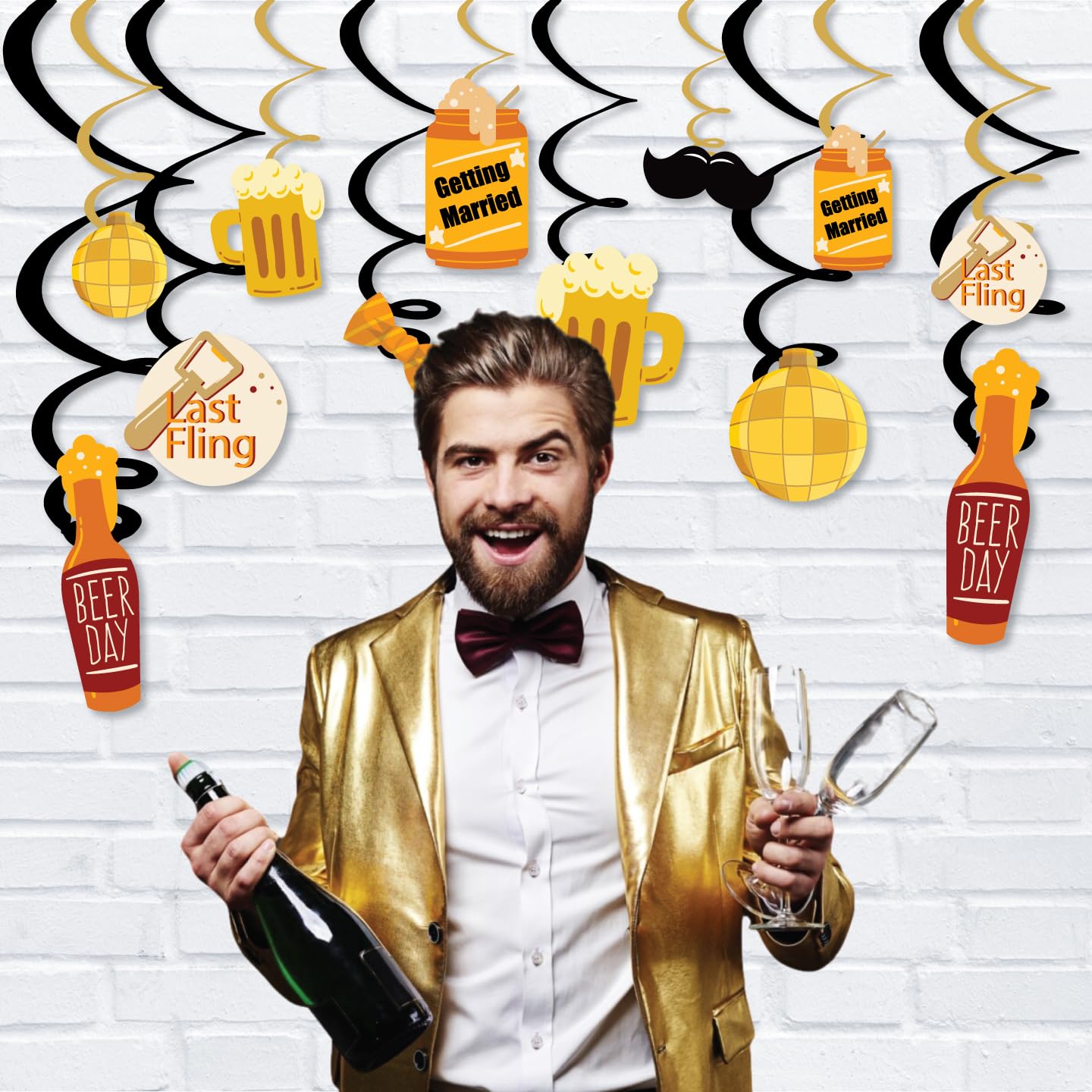 Beer Theme Groom To Be Hanging Swirls