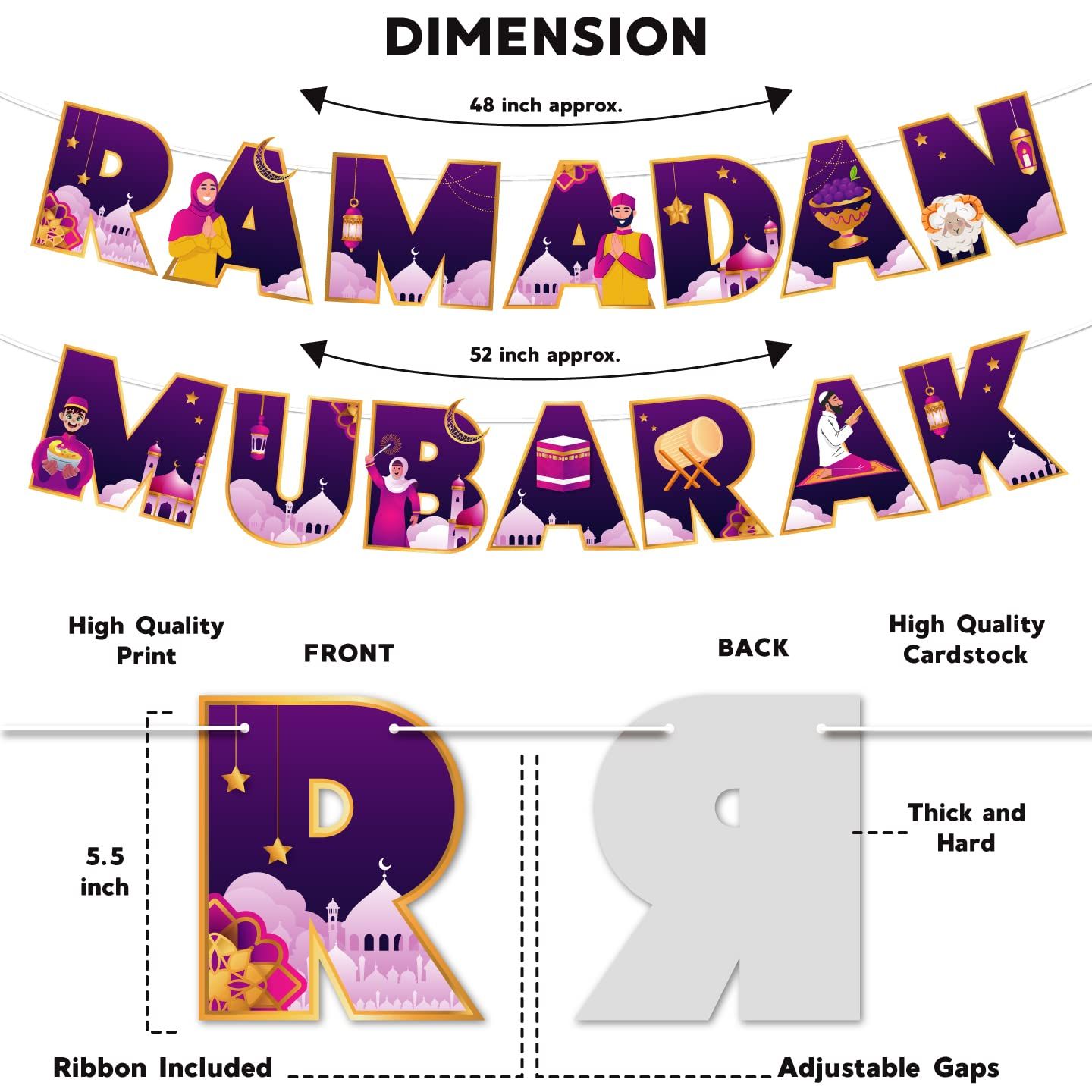 Ramadan Mubarak Banner (Purple)