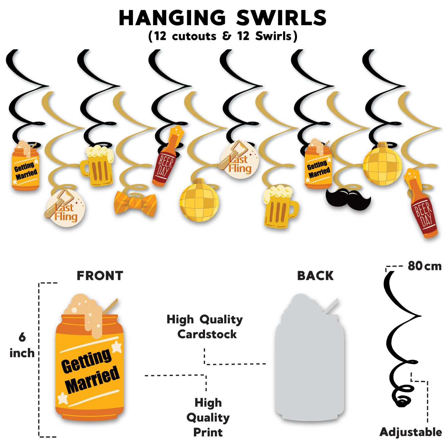 Beer Theme Groom To Be Hanging Swirls