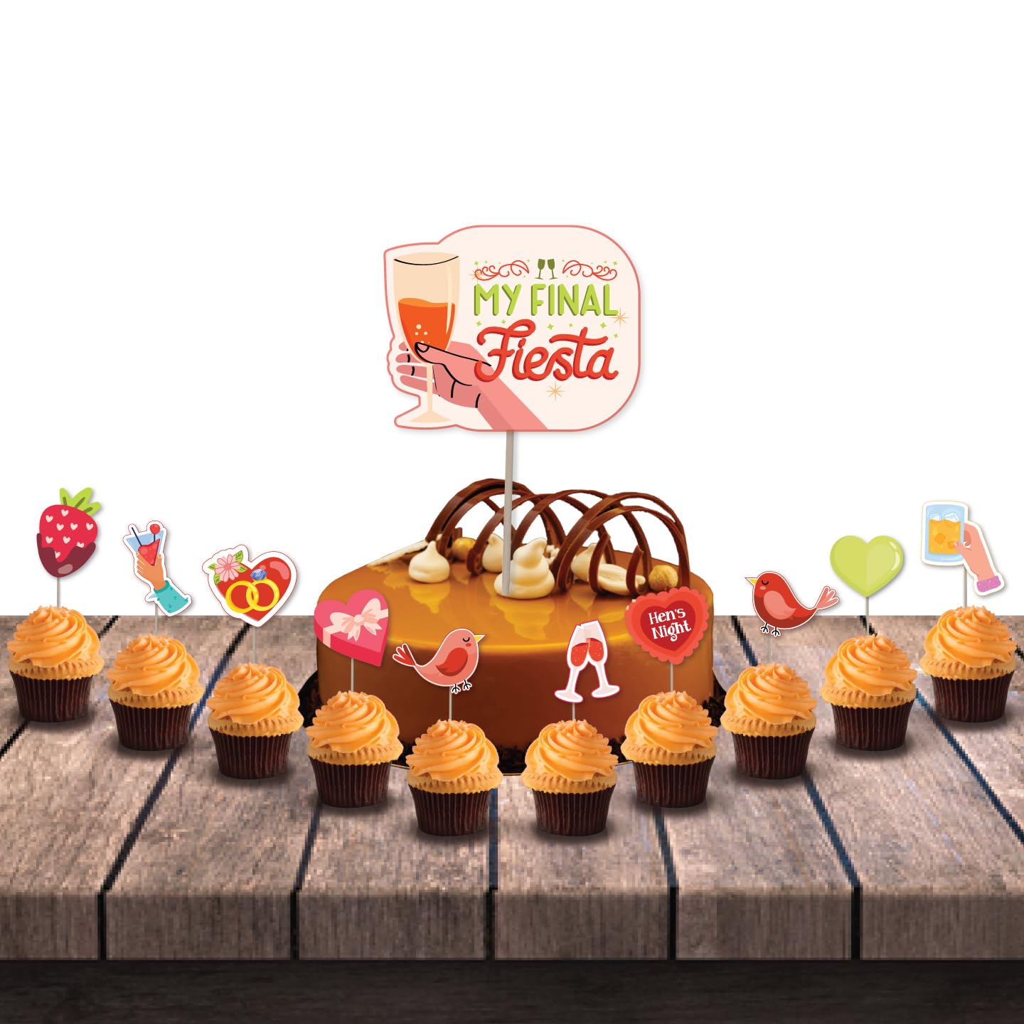 Tequila Theme Bride To Be Cake & Cupcake Toppers