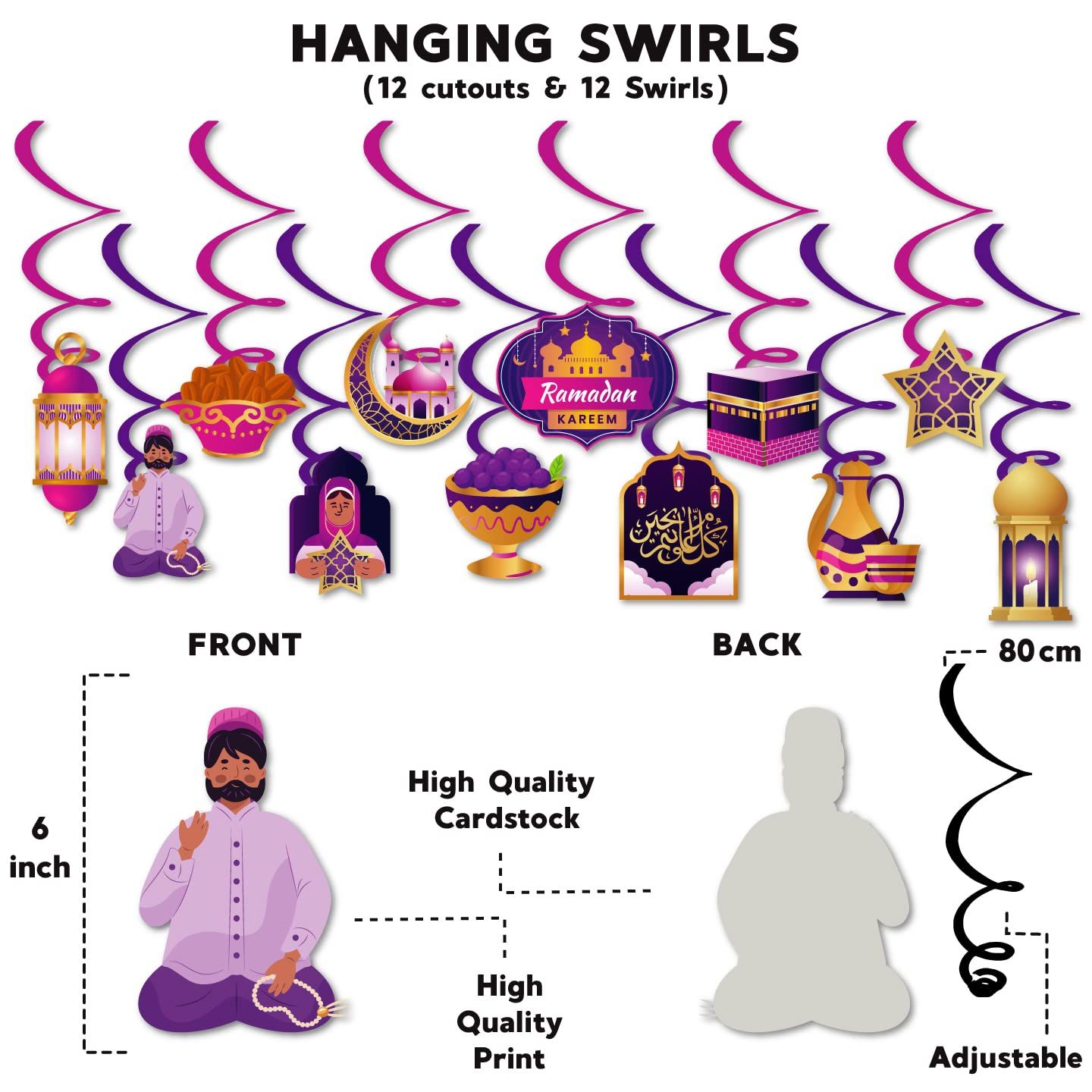 Purple Swirls For Eid Decoration