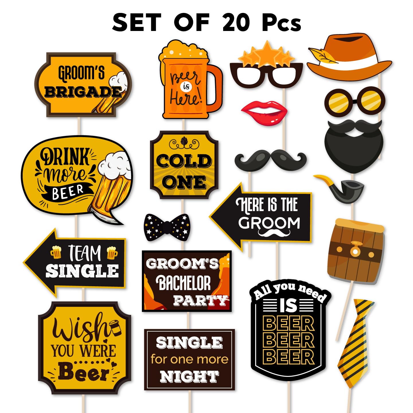 Beer Theme Groom To Be Photobooth Props