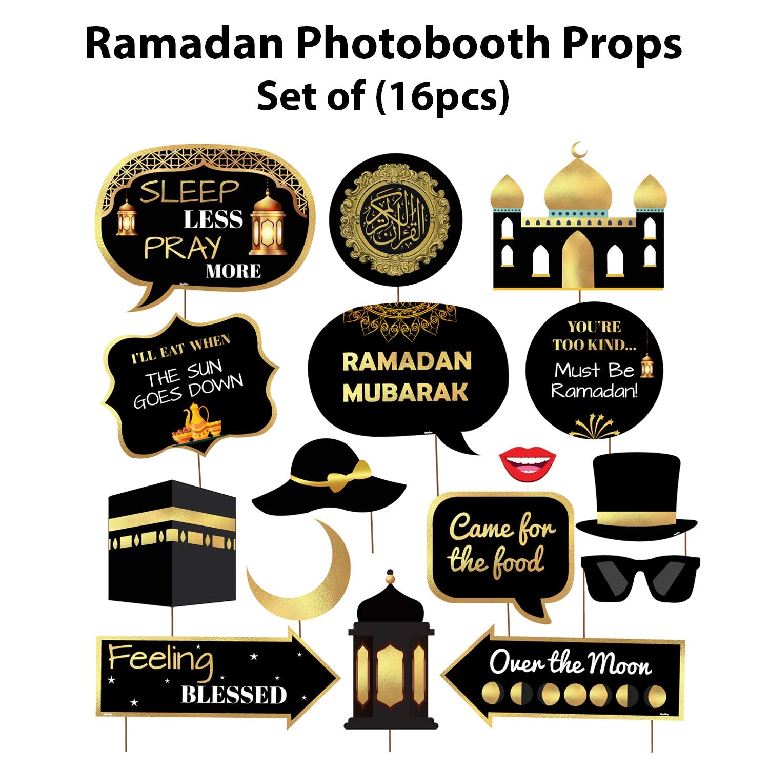 Photobooth Props For Eid/Ramadan (Black)