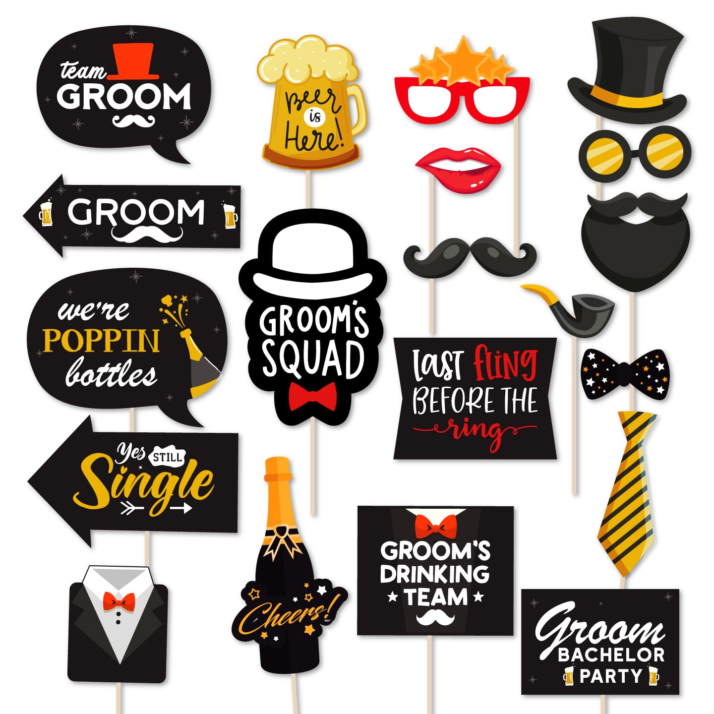 Tuxedo Theme Groom To Be Photobooth Props