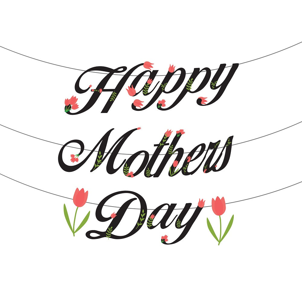 Mother's Day Black & Red Tulip Banner