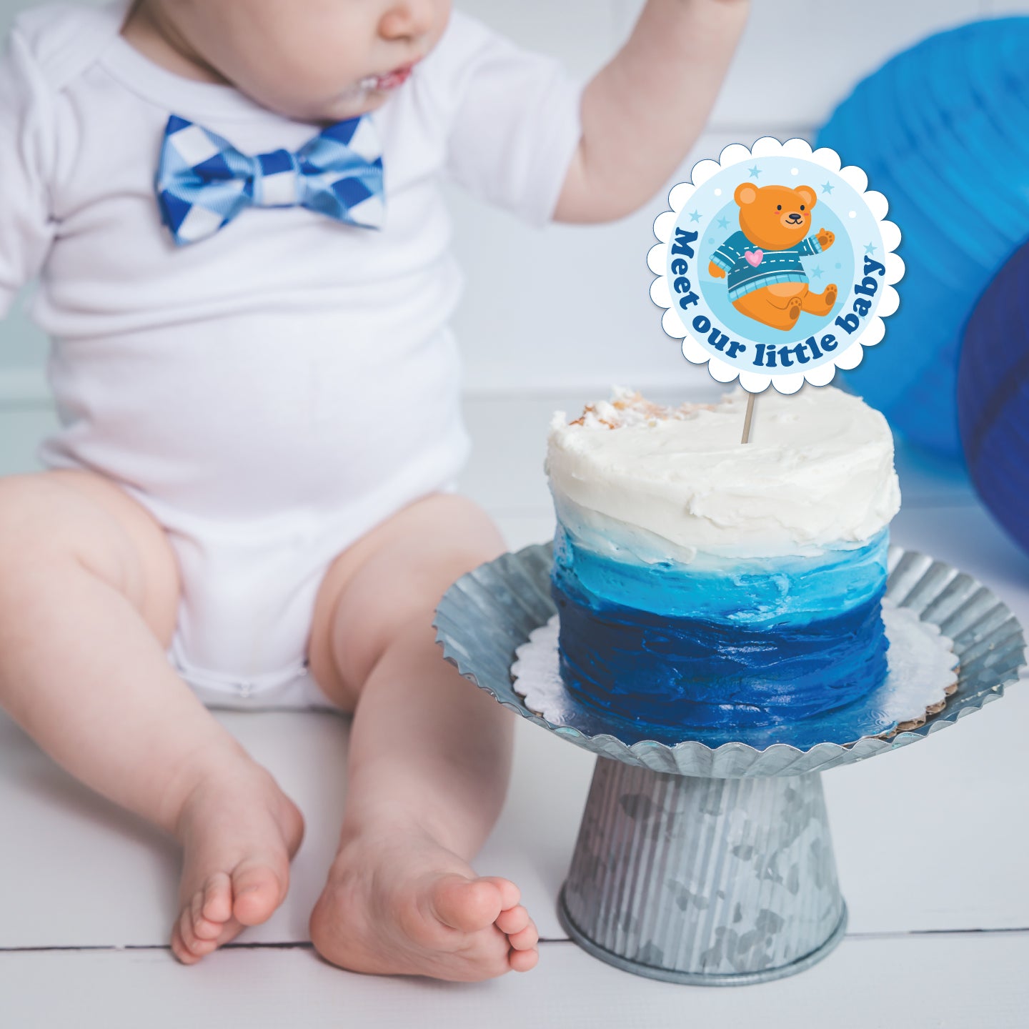 Blue Naming Ceremony Cake Topper
