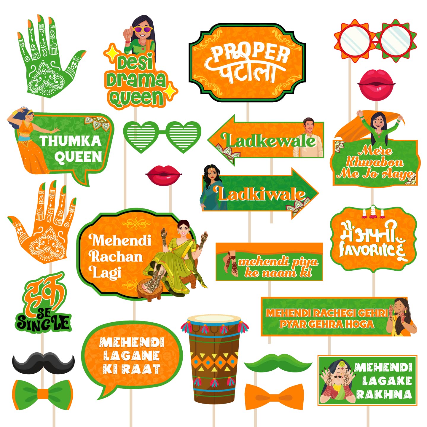 Mehendi Photobooth Props