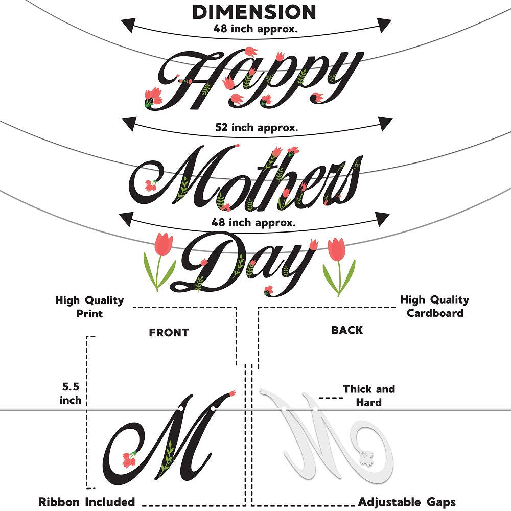 Mother's Day Black & Red Tulip Banner