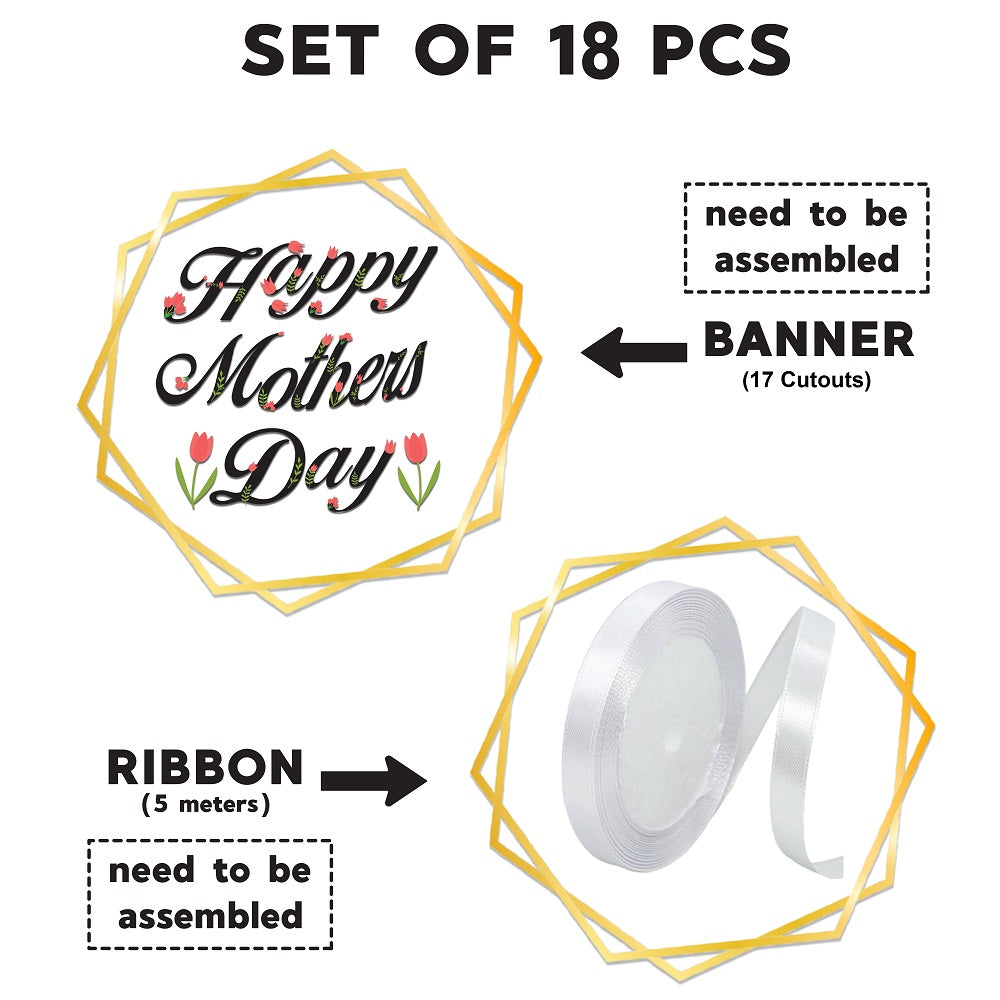 Mother's Day Black & Red Tulip Banner