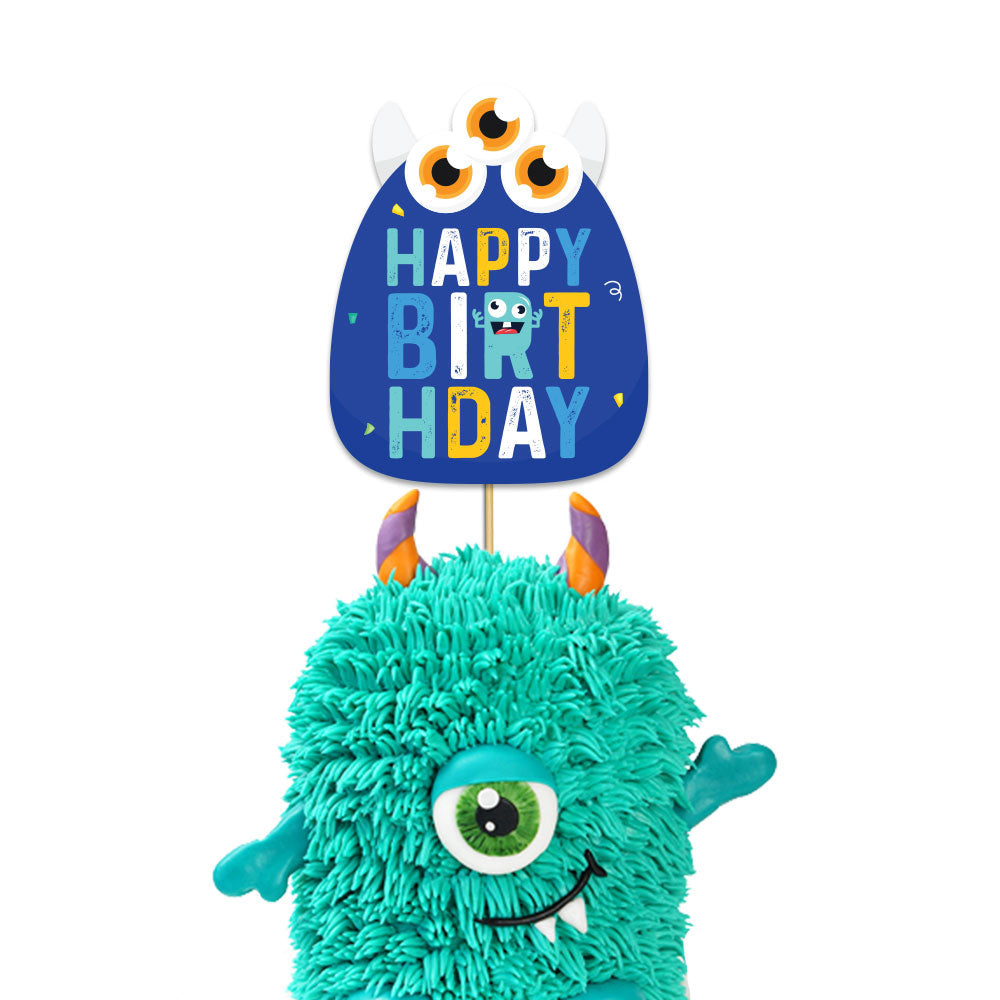 Monster Boy Theme Birthday Cake Topper