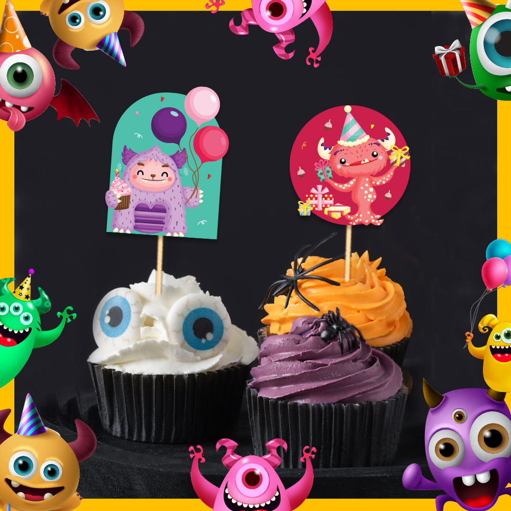 Monster Girl Theme Cupcake Toppers
