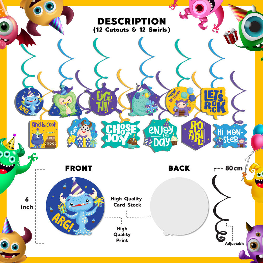 Monster Boy Theme Hanging Swirls