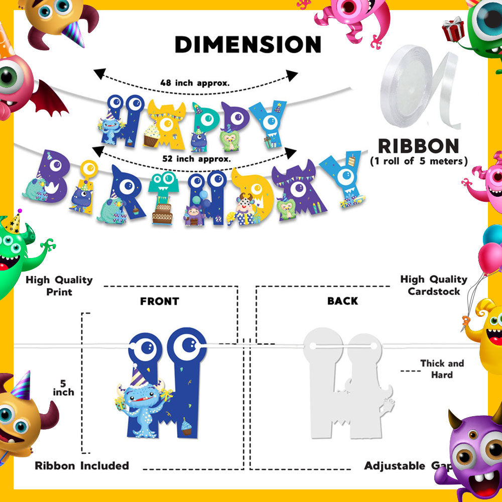 Monster Boy Theme Birthday Banner