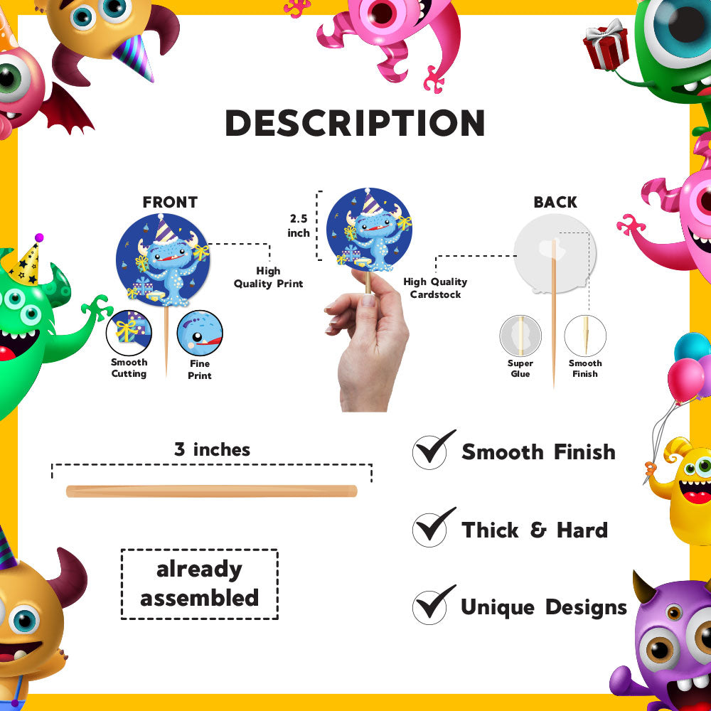Monster Boy Theme Cupcake Toppers