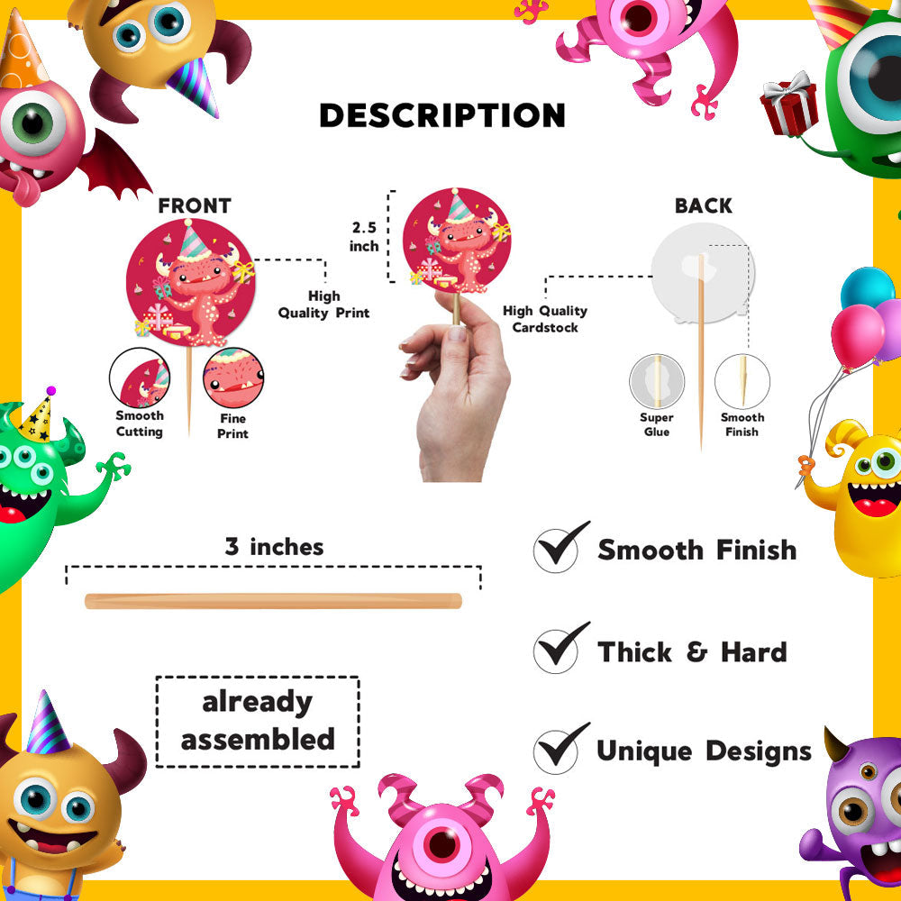 Monster Girl Theme Cupcake Toppers